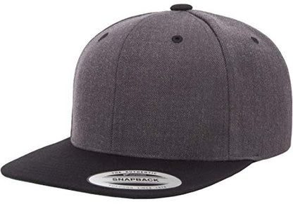 Flexfit Unisex Adult Yp Classics Premium Snapback Cap – 2-Tone - color: Dark Heather/Black