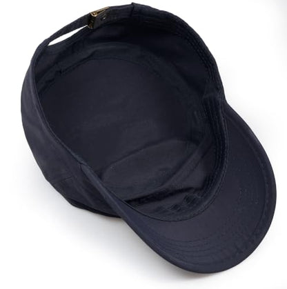 Cadet Army Cap Unisex Military Hat Adjustable Flat Top Cap Baseball Cap - color: Navy Blue