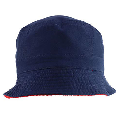 Armycrew Big Size Oversized Microfiber Reversible Bucket Hat - color: Navy Red, size: X-Large-XX-Large