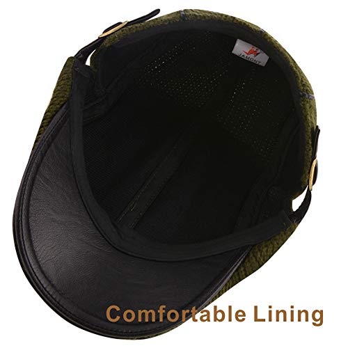 M MOACC Men Beret Hat Cotton Adjustable Newsboy Hats Cabbie Gatsby Cap Driving Flat Caps - color: Hat-t7-green