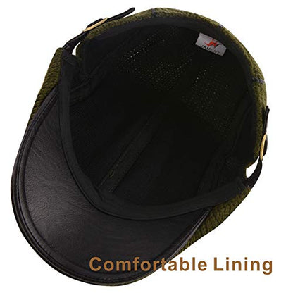 M MOACC Men Beret Hat Cotton Adjustable Newsboy Hats Cabbie Gatsby Cap Driving Flat Caps - color: Hat-t7-green