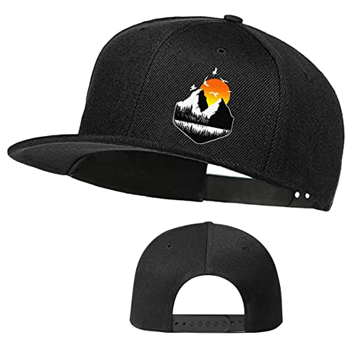 Skateboard Hat Snapback Hats for Men Flat Bill Hats for Boy Adjustable Baseball Cap for Teens Hip Hop Sports - color: Mountain View