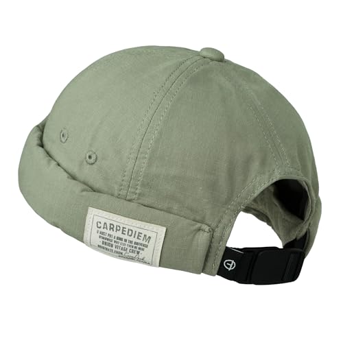 CLAPE Cotton Brimless Hat Fisherman No Visor Skull Beanie Docker Leon Harbour Hat Roll-up Edge Hip hop Hats - color: Gd43-green
