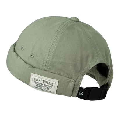 CLAPE Cotton Brimless Hat Fisherman No Visor Skull Beanie Docker Leon Harbour Hat Roll-up Edge Hip hop Hats - color: Gd43-green
