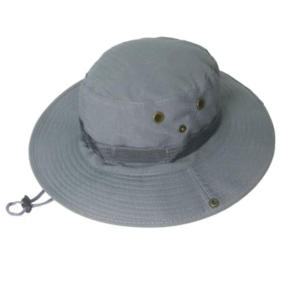 NPQQUAN Sun Hats for Men Women Wide Brim Bucket Hat UPF 50+ Boonie Hat - color: Pure Grey
