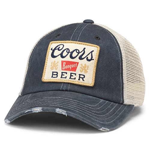 AMERICAN NEEDLE Coors Banquet Beer Patch Unisex Adjustable Snapback Baseball Hat - color: Stone/Navy (Coors Banquet)