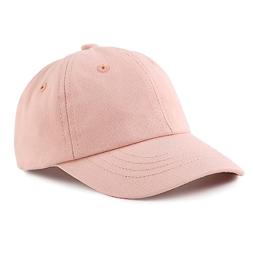 Peecabe Plain Toddler Baseball Hat Unisex Cotton Kids Trucker Hat Adjustable Baby Boys Sun Caps Girls Baseball Cap 1-5Y - color: Light Pink, size: 6-24 Months