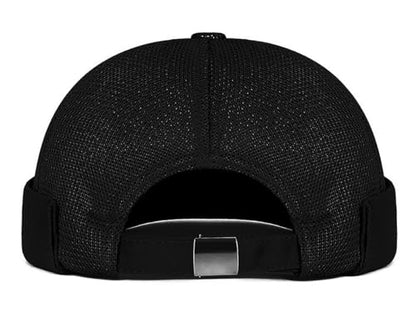 DIYDECAL Mens Mesh Brimless Cap,Summer Skullcap Docker Beanie Hat - color: Black