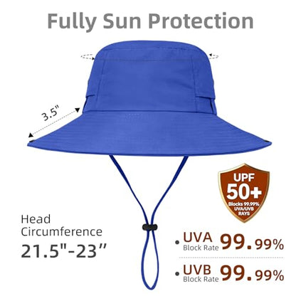 ZOORON Sun Hats for Women Men Fishing Hat UPF 50+ Wide Brim Bucket Hat - color: 1pack-royalblue