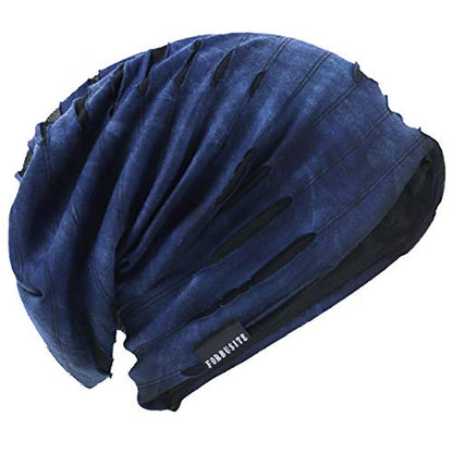 Mens Slouch Hollow Beanie Summer Skullcap B090 - color: B-blue