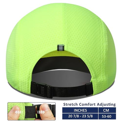 GADIEMKENSD Women's Race Day Running Cap Performance Mesh Hat - Excellent Ventilation, Lightweight, Reflective Safety - color: Bright Green