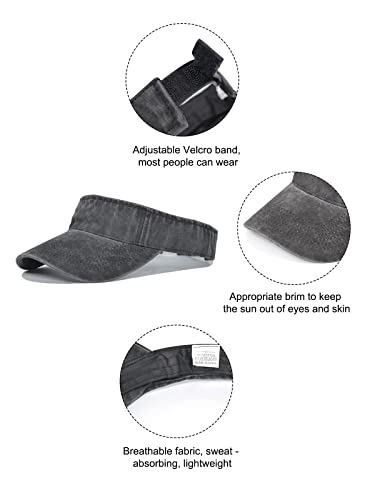 Quick-Dry Sun Visors for Women-Anti-Wrinkle Adjustable Sports Visor Hat Golf Tennie Running Beach Hat Yellow