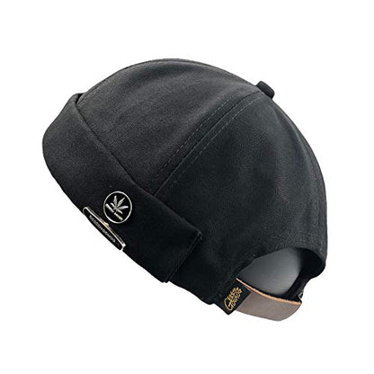 Men Hats Docker Cap Hats Sailor Cap Worker Hat Rolled Cuff Retro Brimless Hat with Adjustable