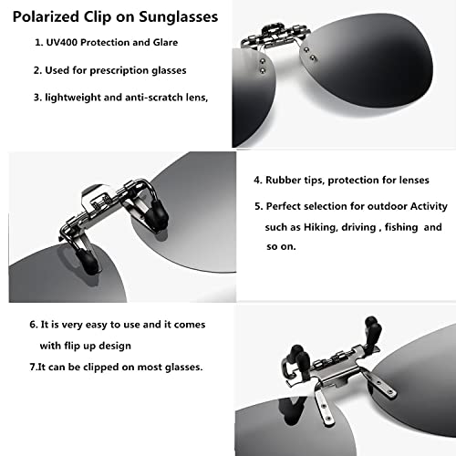 Clip on Flip up Polarized Lens For Prescription Glasses UV Protection Sunglasses (Clear lenses not Polarized) - color: Style B Yellowbluegreyred
