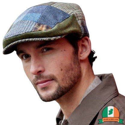 Biddy Murphy Newsboy Flat Cap, 100% Irish Wool - Made in Ireland - color: Multicolor, size: Small