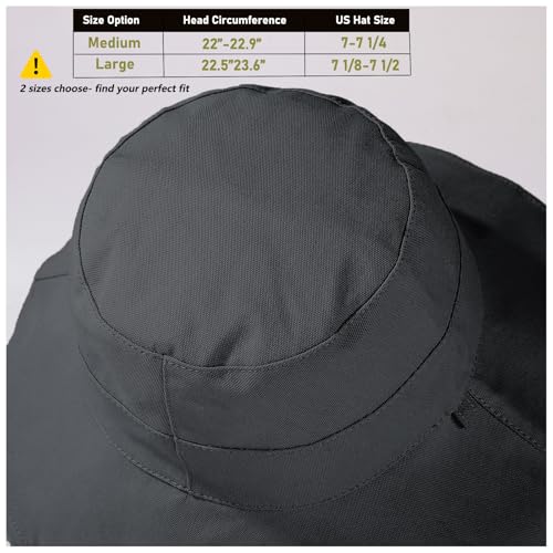 vidsel Womens Sun Hats Wide Brim Reversible Bucket Cotton Hat with Hat Clip - color: Medium-black+beige, size: Medium