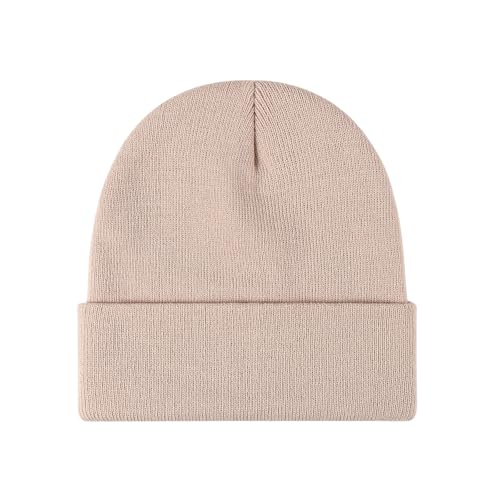 Winter Beanie Men Women Heavyweight Stretch Knit Cuffed Hat - color: Olive,plain