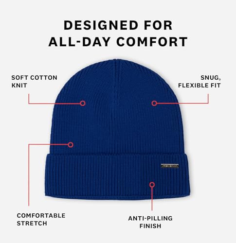 Revony 100% Cotton Men’s Skull Beanie – Soft, Structured, Everyday Comfort - color: Royal Blue