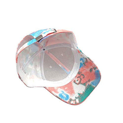BEARUN Cotton Tie Dye Low Profile Cap Hiphop Baseball Cap Fashion Dad Hat - color: Pink White