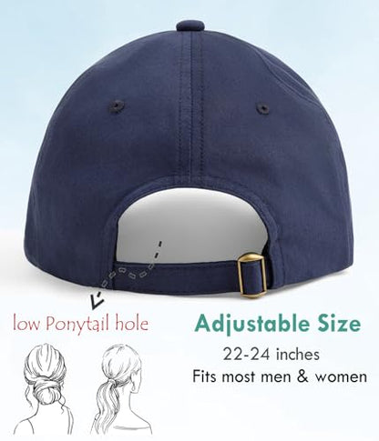 Hot Summer Baseball Cap, 35% Thinner Cotton Dad Hat Lightweight - color: Navy