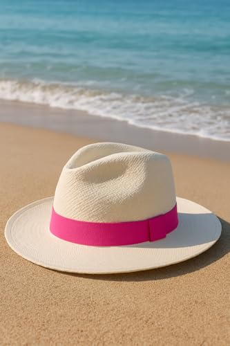 Gamboa Hatbands for Panama Hat Ribbon Hatband Cowboy Hats - color: Pink, size: Small