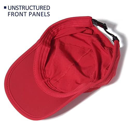 GADIEMKENSD Stretch Running Hat with Soft Brim, Quick Dry, Unstructured, Unisex-Adult - color: Soft Red