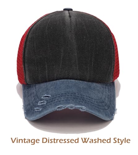 Lisianthus 2 Packs Vintage Washed Baseball Cap Unisex Mesh Dad Hat - color: Set 3