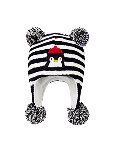 Baby Winter Hat Toddler Beanie Warm Fleece Lined Earflap Cap with Pom Pom - color: O1pc Stripe Penguin, size: 2-3T