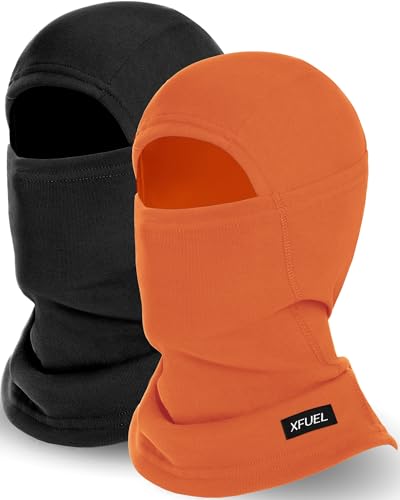 Ski Mask Balaclava for Men Women Windproof Thermal Winter Full Face Mask Cold Weather Skiing Snowboarding Neck Gaiter - color: Black+orange