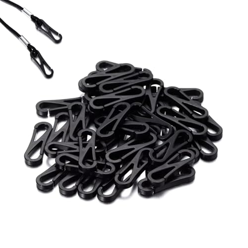100 Pack Sun Hats Strap Clips Replacement Mask Lanyard Hooks Plastic Small Carabiner Clips Spring Snap Hook for Face Mask Holder Ear Straps Fishing Hat Boonie Hat Sun Bucket Hats Chin Strap