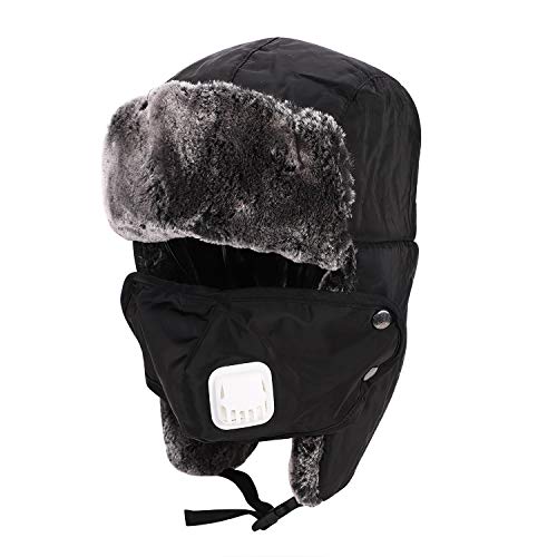 Kids Winter Trapper Ski Hat Warm Faux Fur Trooper Hat Thick Russian Ushanka Ski Cap Mask Fleece Ear Flaps Hunting Hats