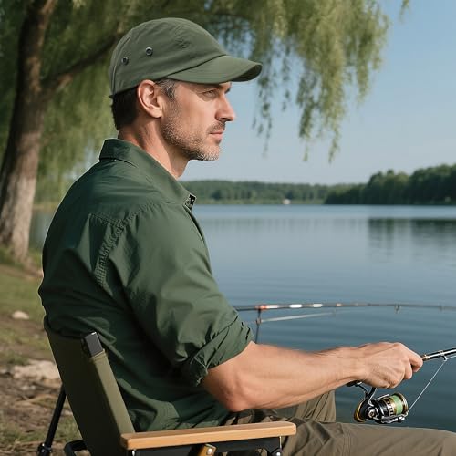 Croogo Short Brim 5 Panel Hat Quick Drying Baseball Cap for Outdoor Sports - color: Green