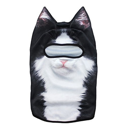 WTACTFUL 3D Animal Ears Balaclava, Breathable Face Mask for Halloween - color: # British Bicolor Cat Meb-18