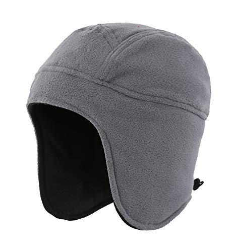 Home Prefer Mens Womens Warm Fleece Beanie Earflap Winter Hat Outdoor Winter Cap - color: Light Gray