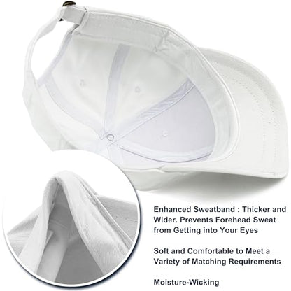 Loneshark Short Brim Baseball Hat for Running Small Bill Umpire Cap - color: White