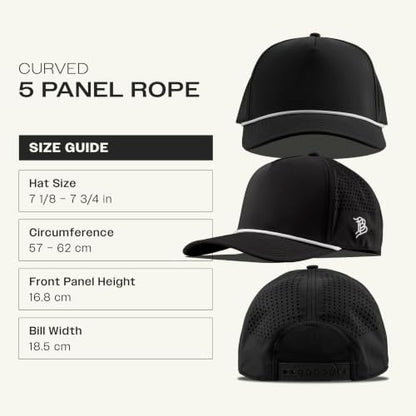 Branded Bills Moon Shot Curved 5 Panel Rope Hat for Men - color: White/Black