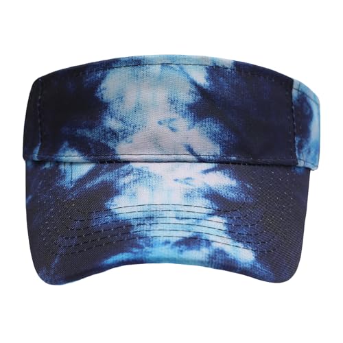 ZLYC Print Sports Sun Visors for Women Girls - color: Tie Dyed Navy