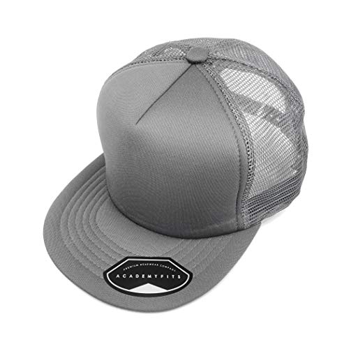 Quality 5 Panel High Crown Trucker Foam Mesh Hat Snapback Men Women Unisex Waterproof Blank Cap #2070 - color: D.gray