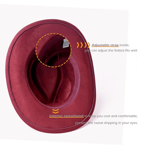 Suede Cowboy Hat for Women & Men Classic Western Hats - color: Pink