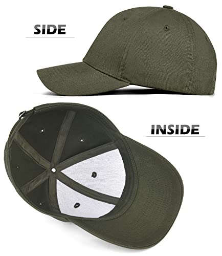 3 Pack Unisex Cotton Baseball Cap Adjustable Unconstructed Plain Sport Dad Golf Hat for Men and Women - color: Black+grey+green