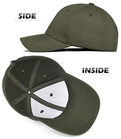 3 Pack Unisex Cotton Baseball Cap Adjustable Unconstructed Plain Sport Dad Golf Hat for Men and Women - color: Black+grey+green