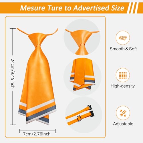 Mantieqingway Women Uniform Necktie Adjustable Strap Striped Pre-tie Ties - color: Yellow