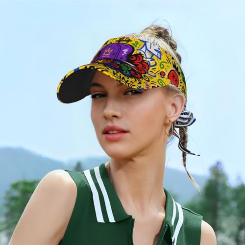 Sun Visor Hats Adjustable Open Top Sport Hat for Golf Women/Men - color: Hip-hop Graffiti