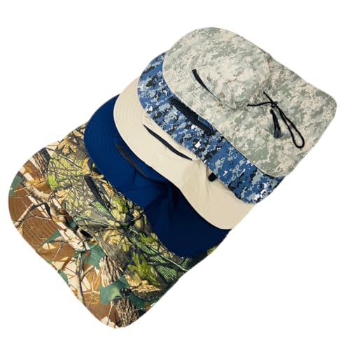 Packable and Adjustable Mesh Boonie Sun Hat with Neck Flap - color: Blue Digital Camo