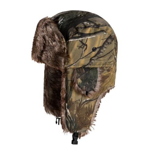 ASWER Trapper Warm Russian Trooper Hat Winter Skiing Cap Women Men Windproof - color: Z-amy Green