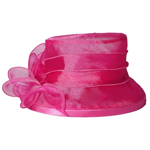 Floral Wedding Hat for Women's Tea Party Fascinators Kentucky Church Derby Hats - color: Rose