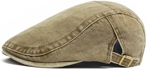 Denim Newsboy Cap for Unisex Adjustable Cotton - color: Matcha Green