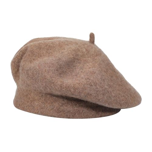 ZLYC Wool French Beret Hat Solid Color Classic Artist Cap for Women - color: Coffee