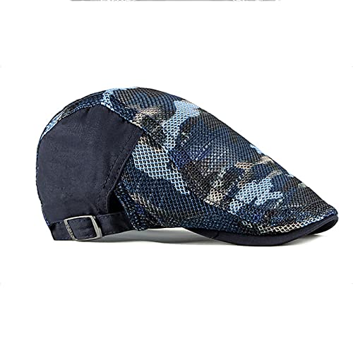 Newsboy Men's Hat Camo Cotton Classic Adjustable Cap Flat Soft Hunting Golf - color: Camo Green