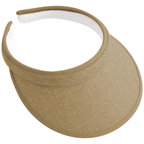 Sun Visor Hat for Women Men Clip On Outdoor Sports Cap - color: Khaki